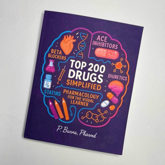 Top 200 Drugs Simplified: Pharmacology Coloring Book & Study Guide