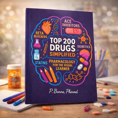 Top 200 Drugs Simplified: Pharmacology Coloring Book & Study Guide