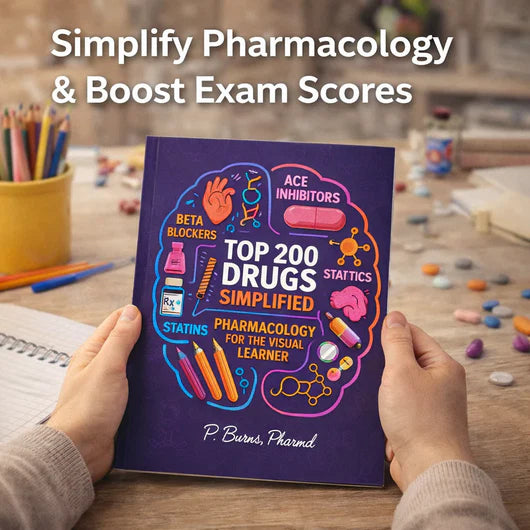 Top 200 Drugs Simplified: Pharmacology Coloring Book & Study Guide
