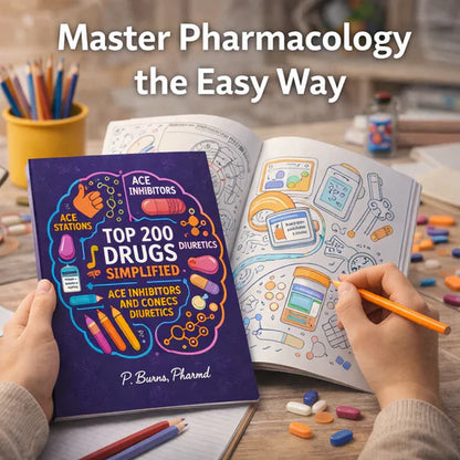 Top 200 Drugs Simplified: Pharmacology Coloring Book & Study Guide