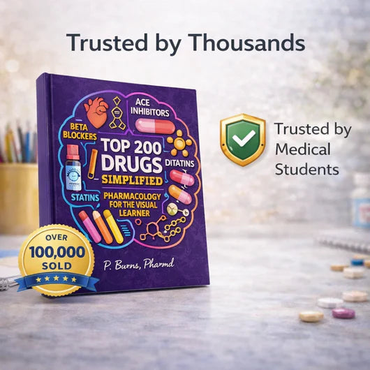 Top 200 Drugs Simplified: Pharmacology Coloring Book & Study Guide